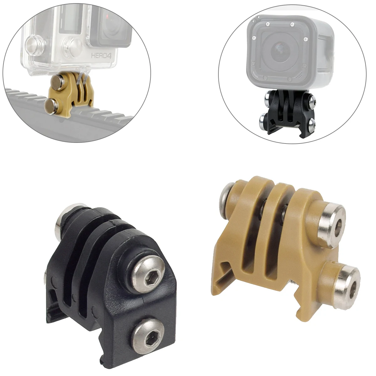 Tactical Go Pro naprawiono 20mm Picatinny Rail Mount Airsoft Gun Adapter do mocowania kamery pistolet myśliwski akcesoria do karabinów
