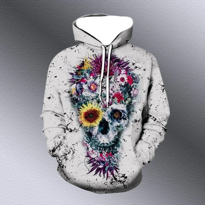 

25 Popular Hip Hop Skeleton Hoodie 3D Printed Skeleton Street Dress Hoodie Long Sleeve Men's Casual Fashion High End Sportswear