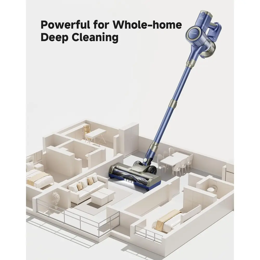 Potente aspiradora inalámbrica 6 en 1, succión de 46KPA, batería desmontable, filtración de 6 etapas, Ideal para el hogar, depilación de mascotas