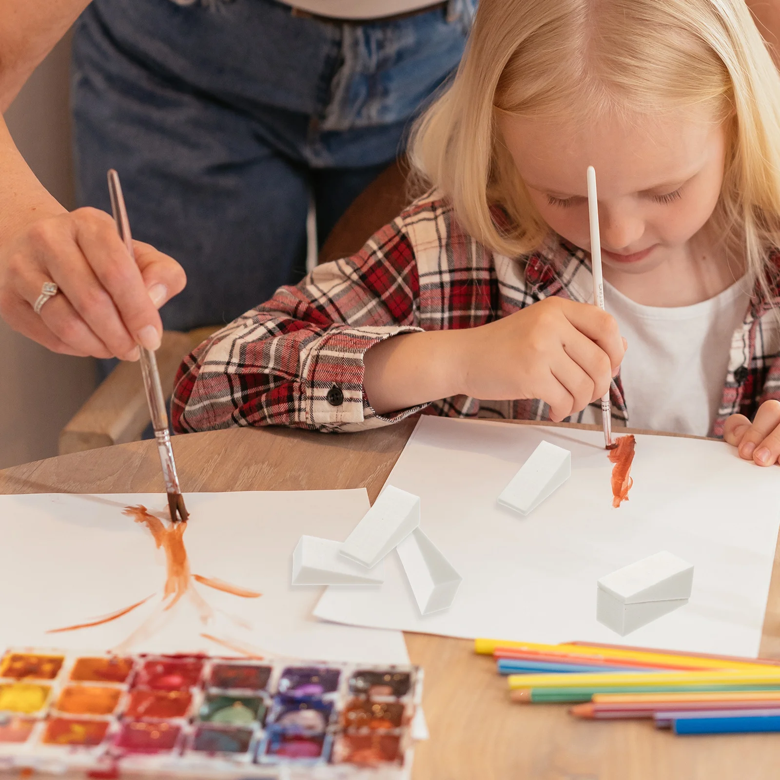 

50Pcs Painting Paint Sponge Set Supple Texture Smooth Non-Pilling Kids Drawing Watercolor Craft Tool for Art Projects