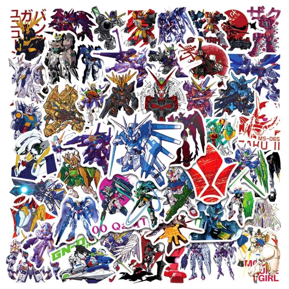 10/30/50pcs Classic Japan Anime GUNDAM Stickers Decoration Kids Decals Toy Phone Laptop Skateboard Cool Cartoon Graffiti Sticker