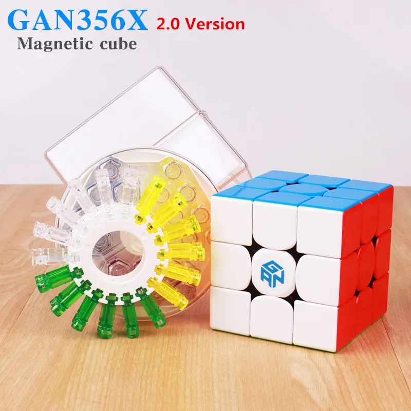 GAN 356 X V2 3x3x3 마그네틱 매직 스피드 큐브, Gan 356x V2 Cubo Magico Gan 큐브 피젯 장난감, 어린이 선물 