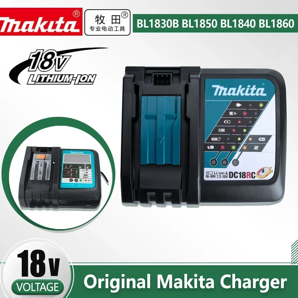 

Original Makita DC18RC Li-ion Battery Charger With LED Display 14.4V 18V Bl1830 Bl1430 Dc18Ra Electric Power DC18Rct 3A Charging