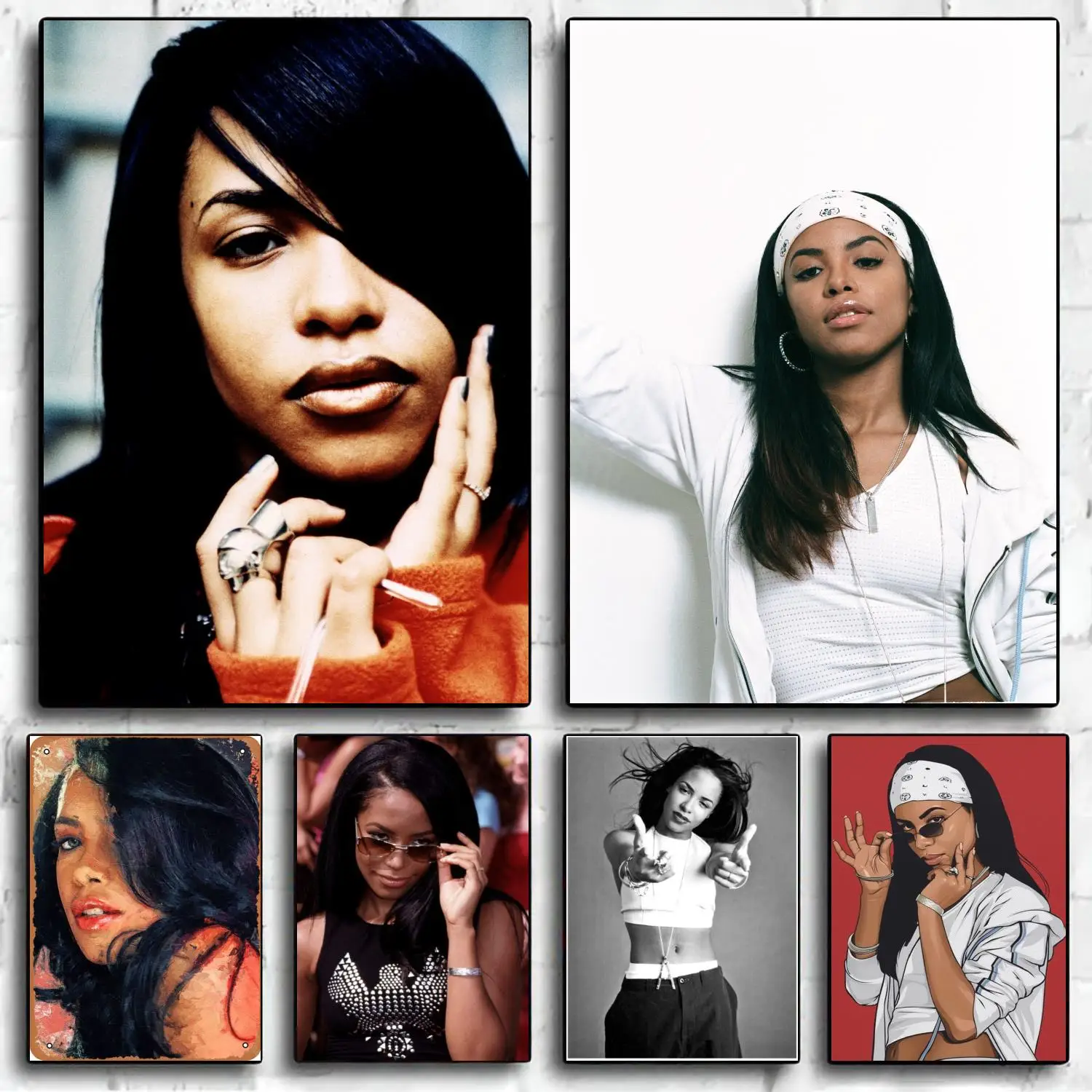 

aaliyah Singer Decoration Art Poster Wall Art Personalized Gift Modern Family bedroom Decor Canvas Posters