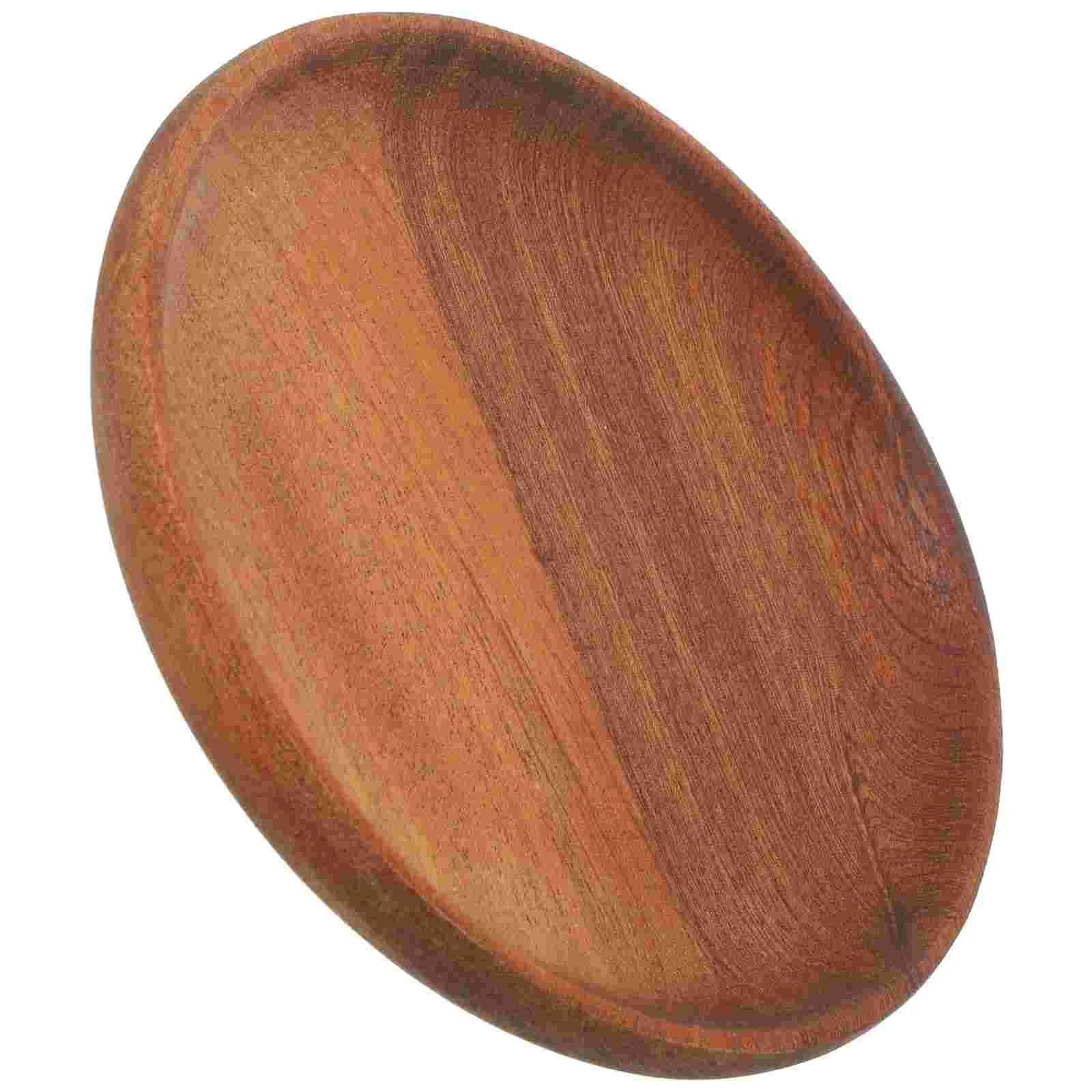 

Solid Wood Breakfast Tray 11cm Round Fruit Snack Plate Wood Material Salad Dessert Candy Serving Jewelry Storage Bedroom