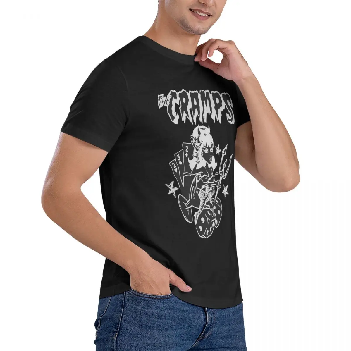 Men\'s T-Shirt BLACK Novelty Cotton Tee Shirt Short Sleeve The Cramps T Shirt Crewneck Clothes Gift Idea