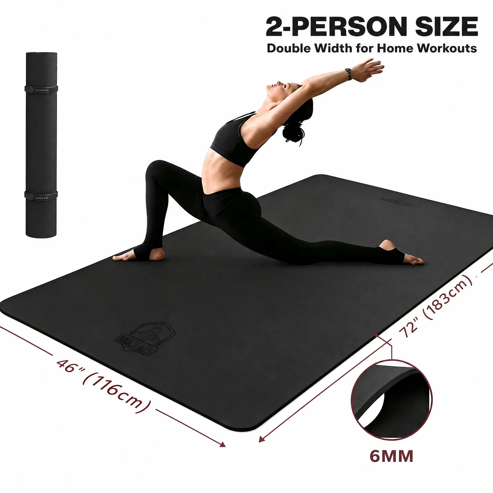 HAPBEAR Extra Large Yoga Mat, eco-friendly with non-slip surface