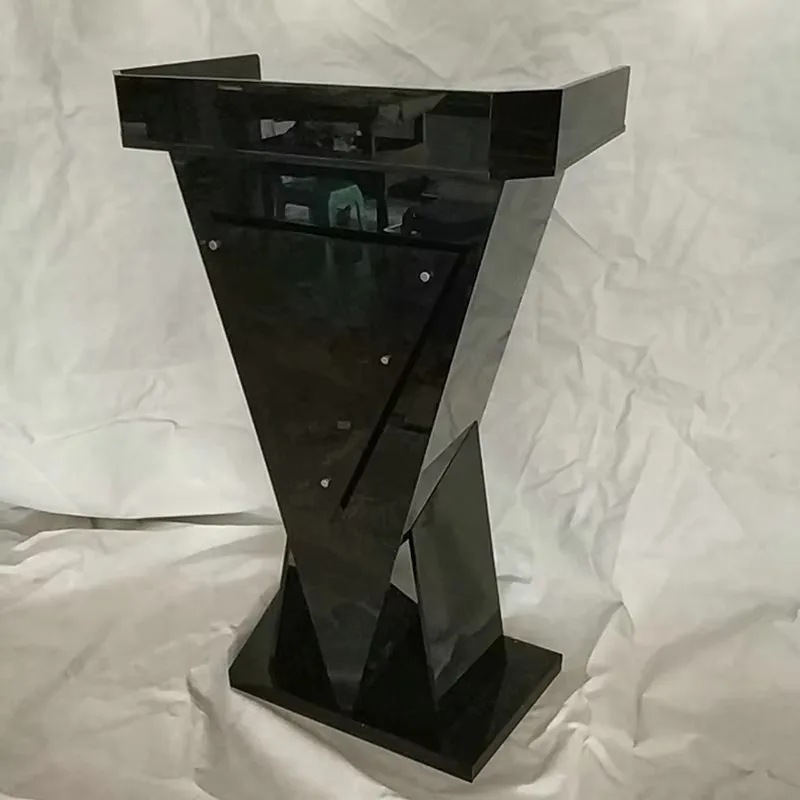 Brown Acrylic Transparent Professional Manufacturer Classroom Lectern Collapsible Modern Design Church Pulpit for Educational