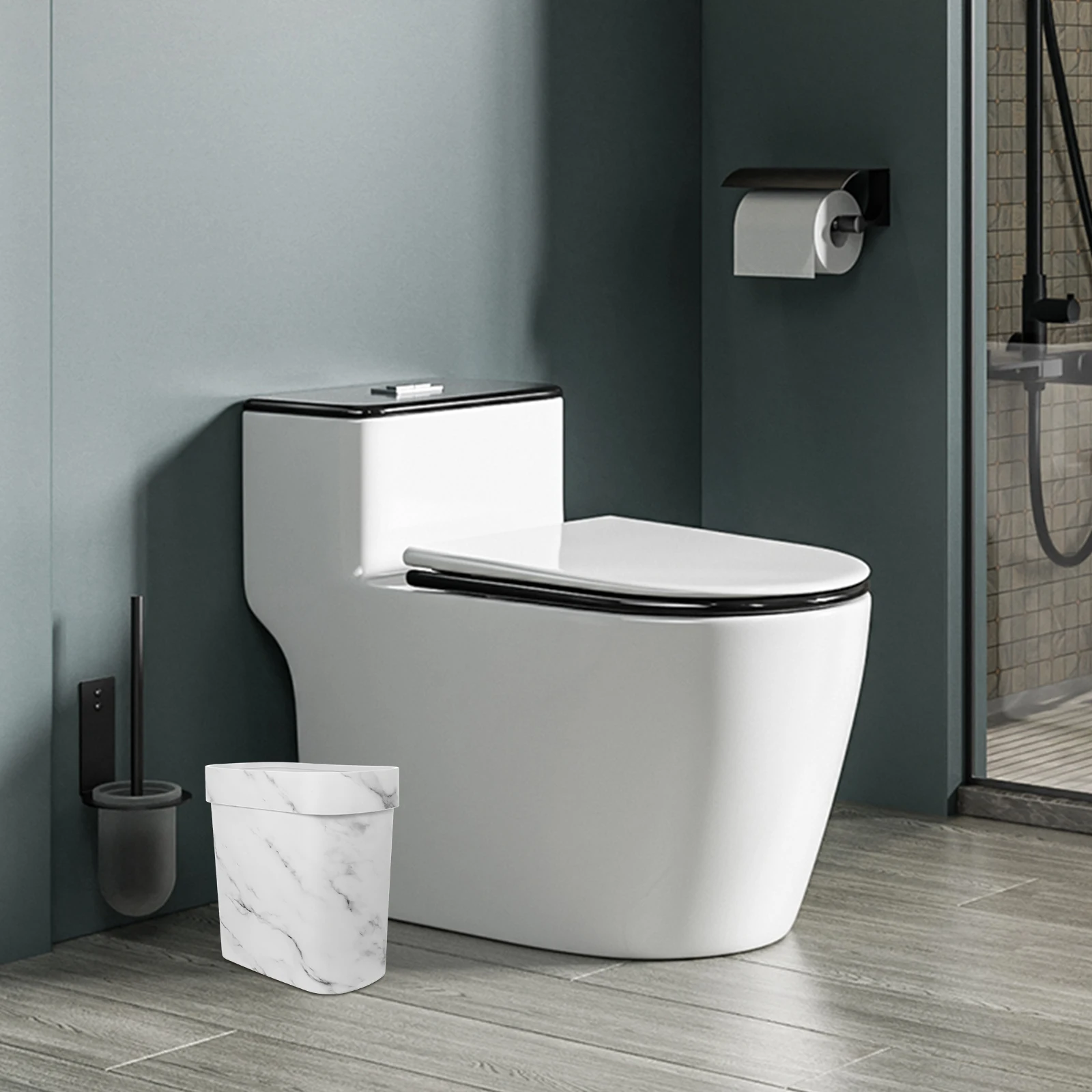 

Marble Gap Trash Can Decorative Small Garbage Bin for Bathroom Bedroom Kitchen Office Stylish Slim Trash Bin Garbage Can Bedroom