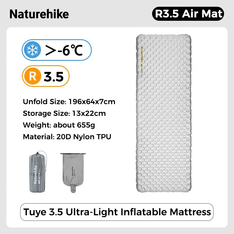 Naturehike Camping Mat 3.2/5.8/8.8 Hoge R Waarde Ultralight Warme Opblaasbare Matras Outdoor Draagbare Opvouwbare Opblaasbare Matten