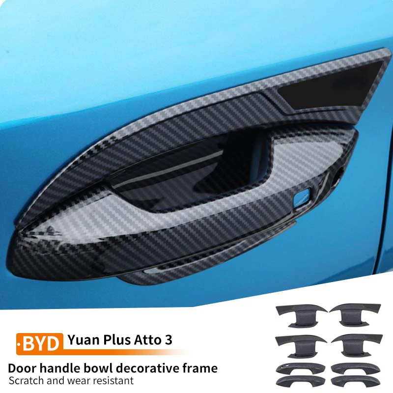 

For Byd Yuan PLus Atto 3 2022 Car Door Handle Protective Shell ABS Waterproof Cover Scratch Wear resistant Exterior Accessories