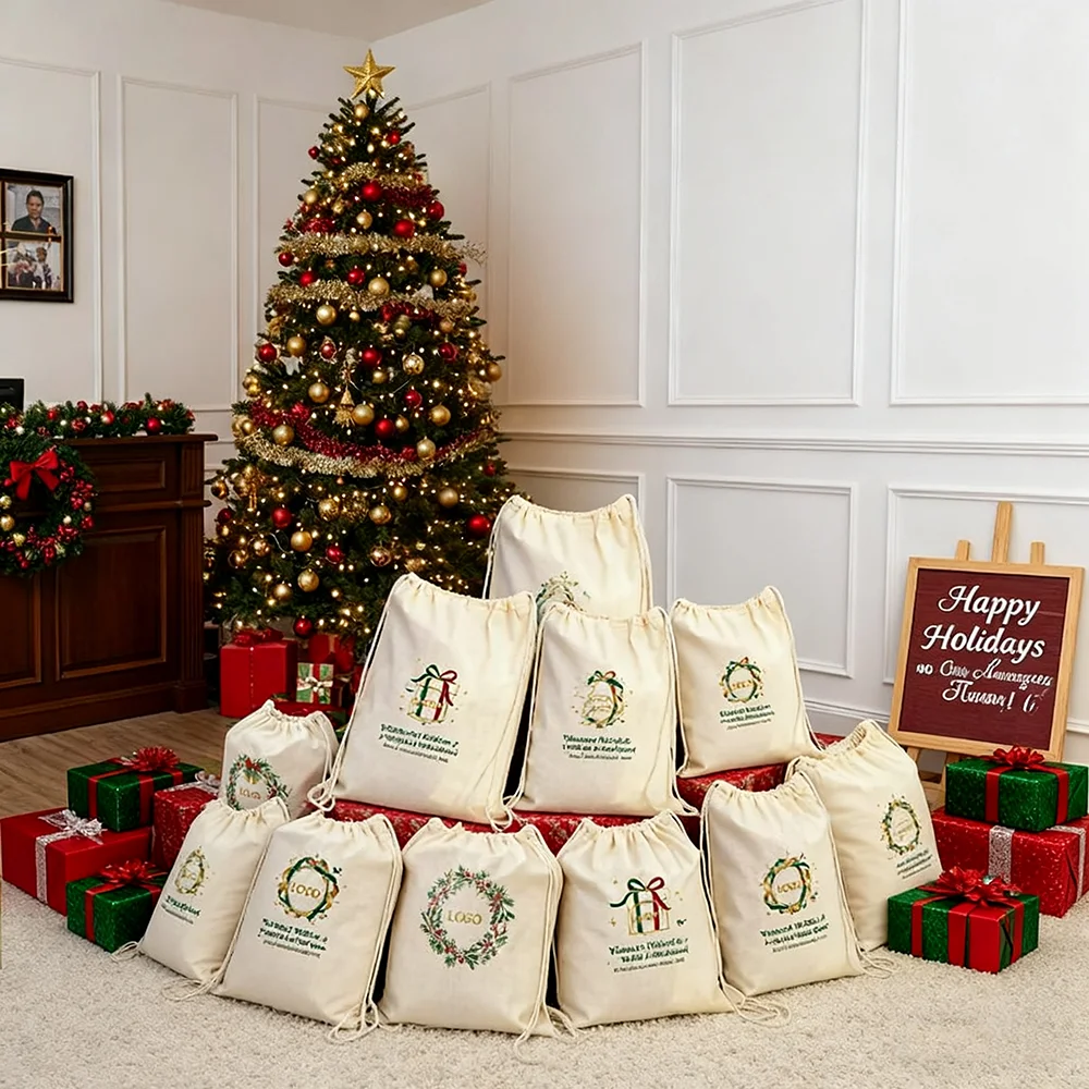 

Minimum 10 Pieces Available For Customizable Christmas Gift Bags Personalized Corporate Gifts Suitable For Holiday Team Building