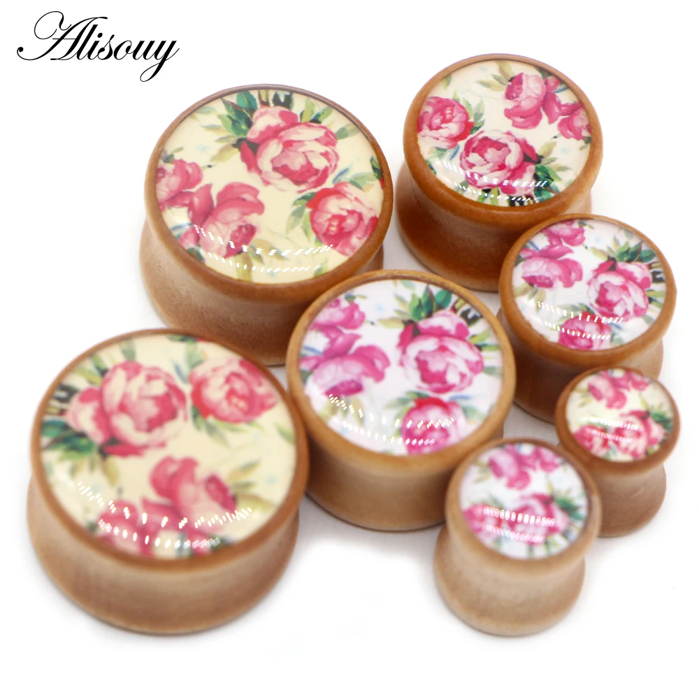 2 Pieces 8-20mm New Wood Ear Plugs Gauges Earrings Women Men Flesh Tunnel Expander Piercing Stretcher Body Piercing Jewelry
