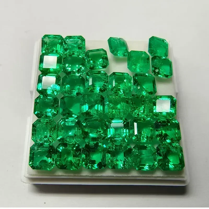 

Lab Grown Colombia Emerald Asscher Cut Hydrothermal Emeralds Gemstone for Jewelry Making Material Selectable AGL Certificate