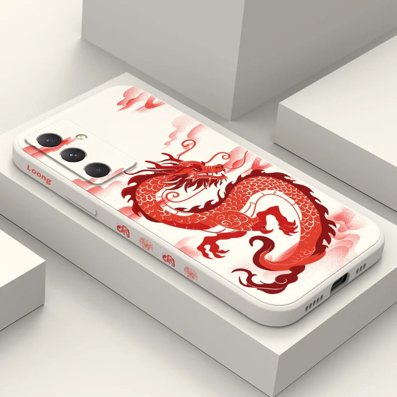 Red Cloud Dragon Phone Case For Samsung Galaxy A55 A35 A25 A15 A16 A06 A05 A05S A54 A34 A24 A14 A04 A04S A04E 4G 5G Cover