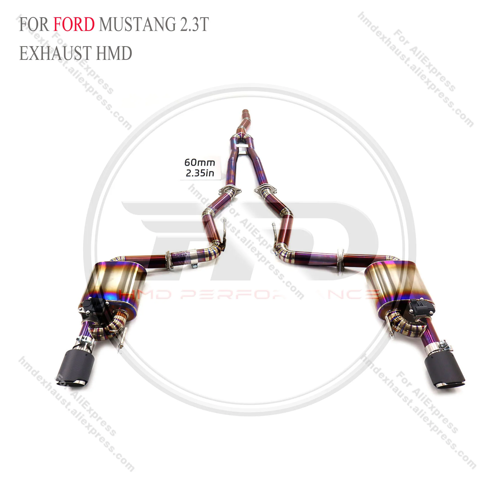 

Titanium Catback for Ford Mustang 2.3T with valve HMD Exhaust System Performance Quality certification