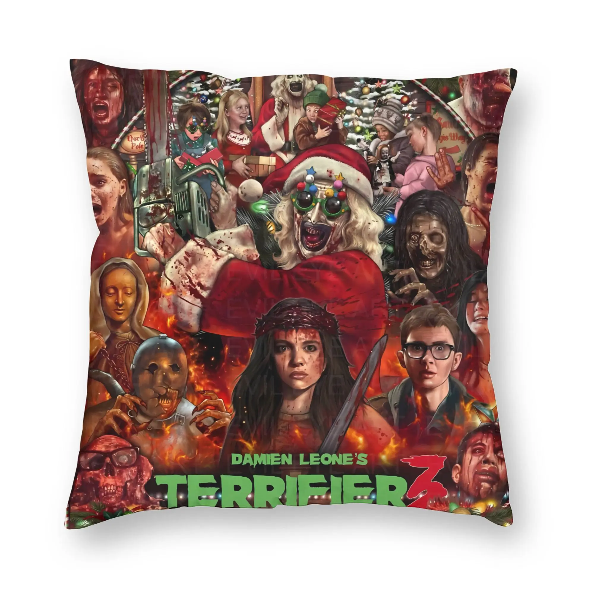 Terrifier Movie Pillow Case  Soft Pillow Cover For Sofa Couch Bed Living Room Funny Pillowcases