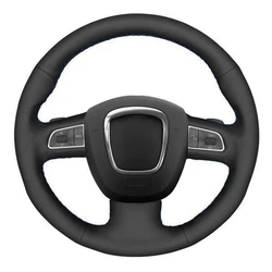 Car Steering Wheel Cover DIY Black Artificial Leather For Audi A3 8P Sportback A4 B8 Avant A5 8T A6 C6 A8 D3 Q7 8R Q5 4L S4 S3