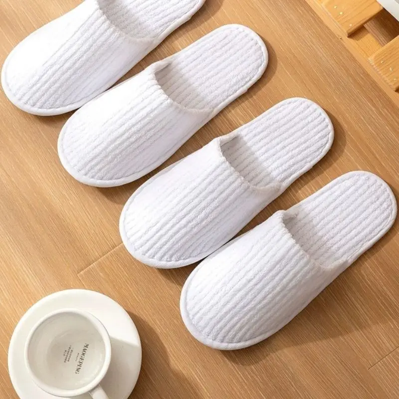 1 Pair Non-slip Disposable Hotel Slippers All-inclusive Indoor Slippers For Unisex High Quality Washable Guest Slippers Hot