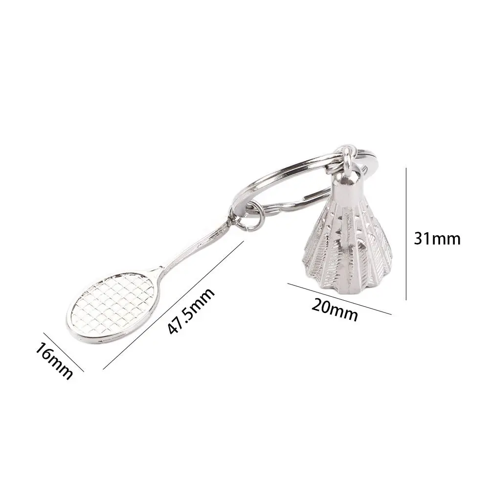 Key Chain Badminton Charms Simulation Badminton Racket Badminton Racket Keychain Car Key Ring Tennis Racket Keyring