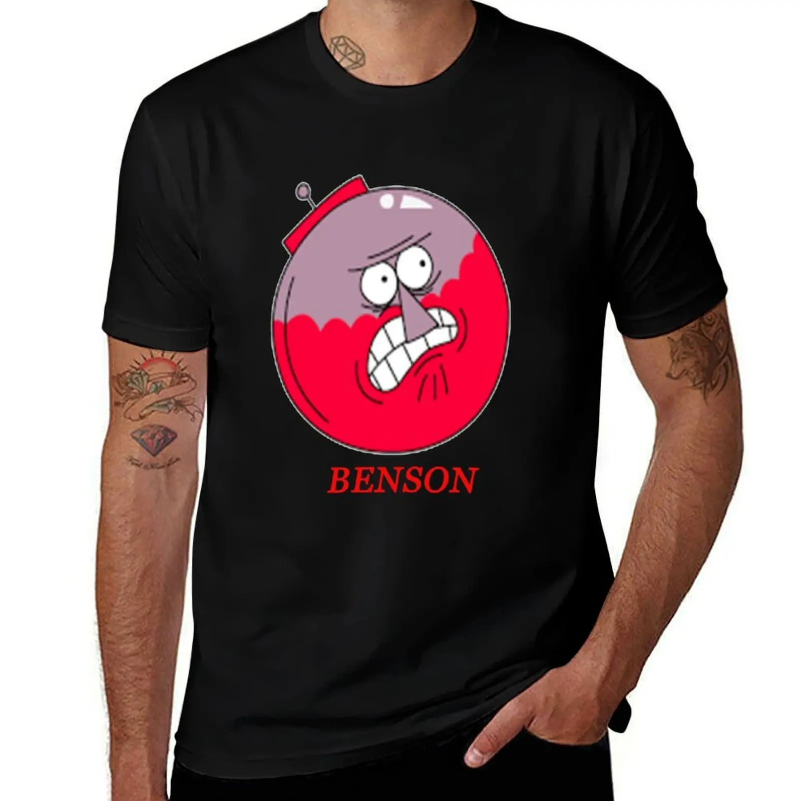 

benson angry T-Shirt anime t shirts for man t shirts for man pack white T-Shirt