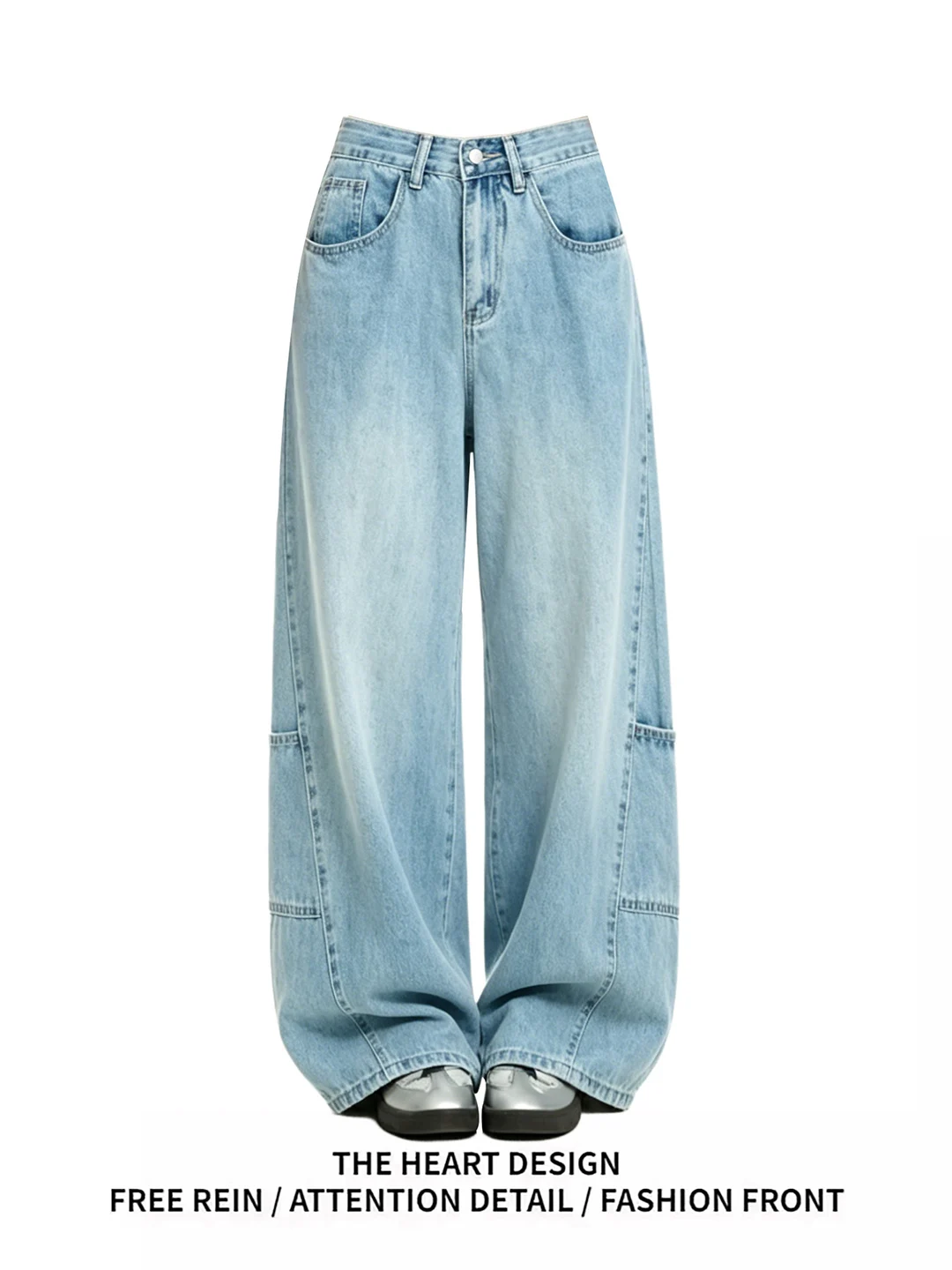 

Loose Wide Leg Jeans Belted Casual Korean Design Summer 2026 Fashionable Slimming Long Pants High Waist Denim Casual Wear