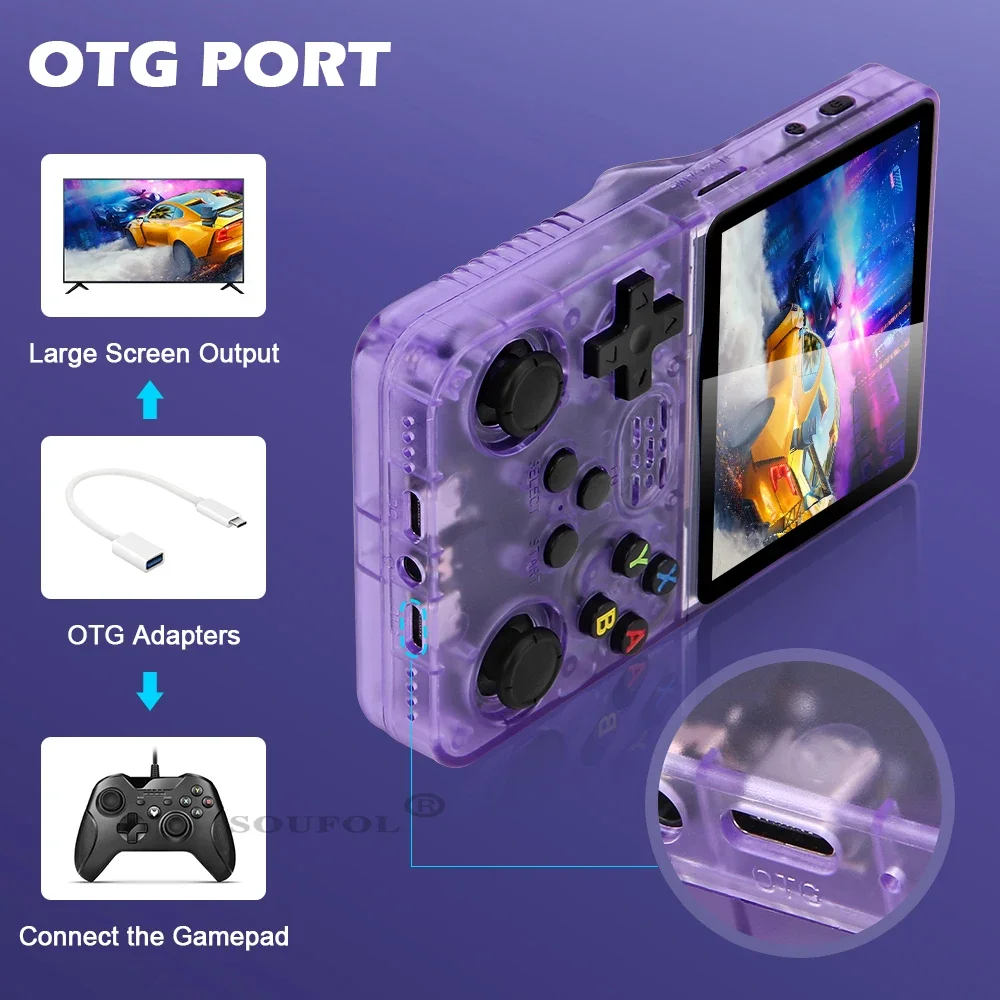 R36S Handheld Game Console Linux System 3.5 Inch IPS Screen Retro Game Console HD Mini Portable Pocket Video Player 15000 Games