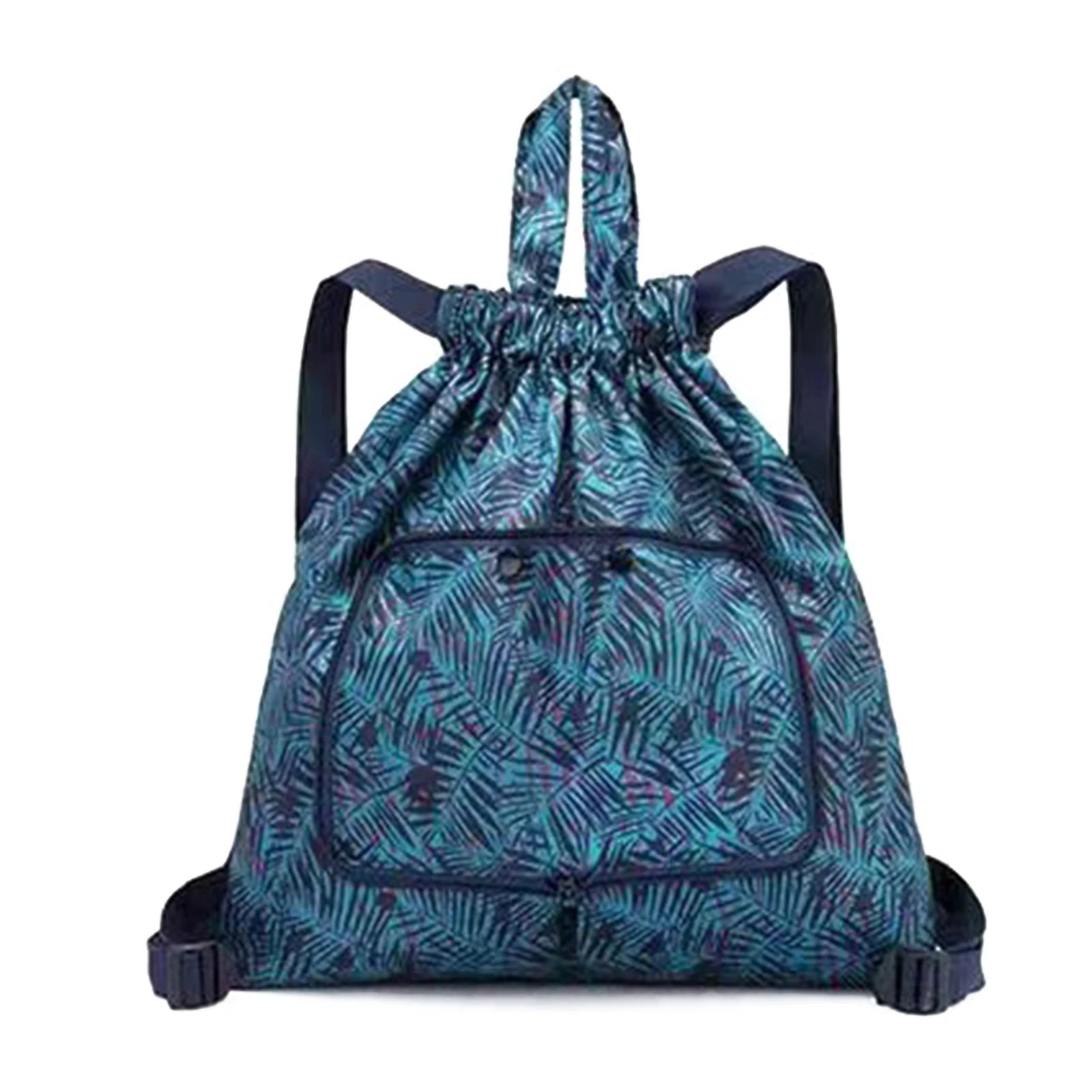 Multifunctional Foldable Portable Shopping Bag Women's Printed Drawstring Backpack For Camping Outdoor Activity