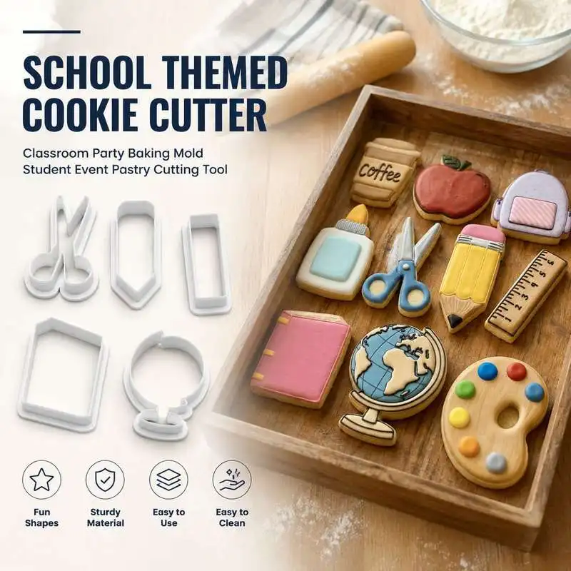 Campus Style Biscuit Mold School Celebration Dough Cutter Kid Party Baking Accessory