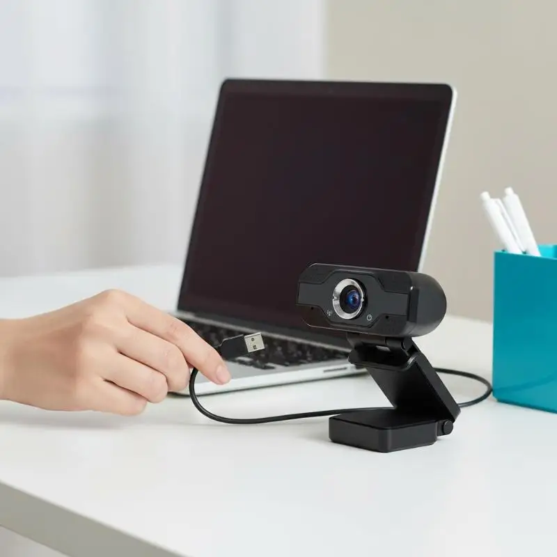 1080P HD USB Computer Webcam Built‑in Microphone Plug & Play Web Camera for Online Class Video Conferencing Zoom Teams Streamin