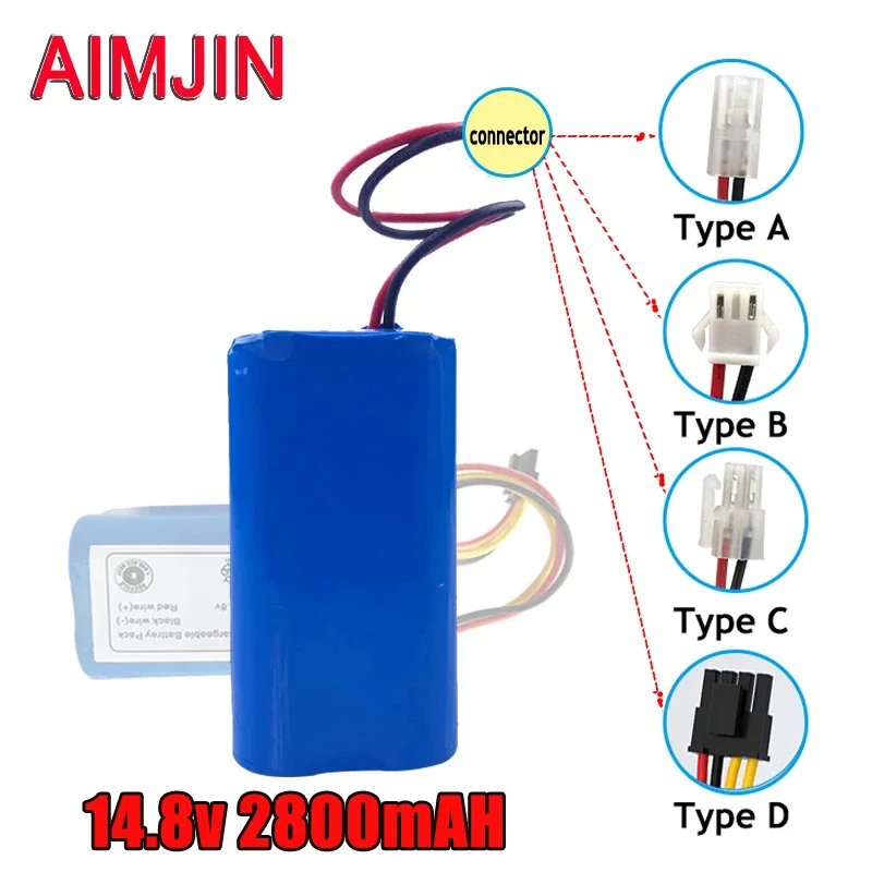 

4S1P 14.8V 2800mAh Li-Ion Cylindrical Rechargeable Battery Pack for Deebot N79S DN622 Robovac 11S Max Conga