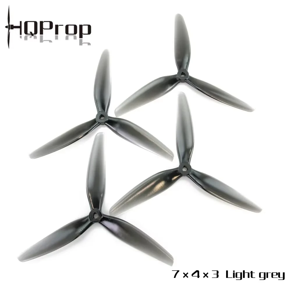 

2pair HQProp 7X4X3 7040 7inch 3 blade/tri-blade Propeller Light Grey (2CW+2CCW) Poly Carbonate for FPV RC Drone