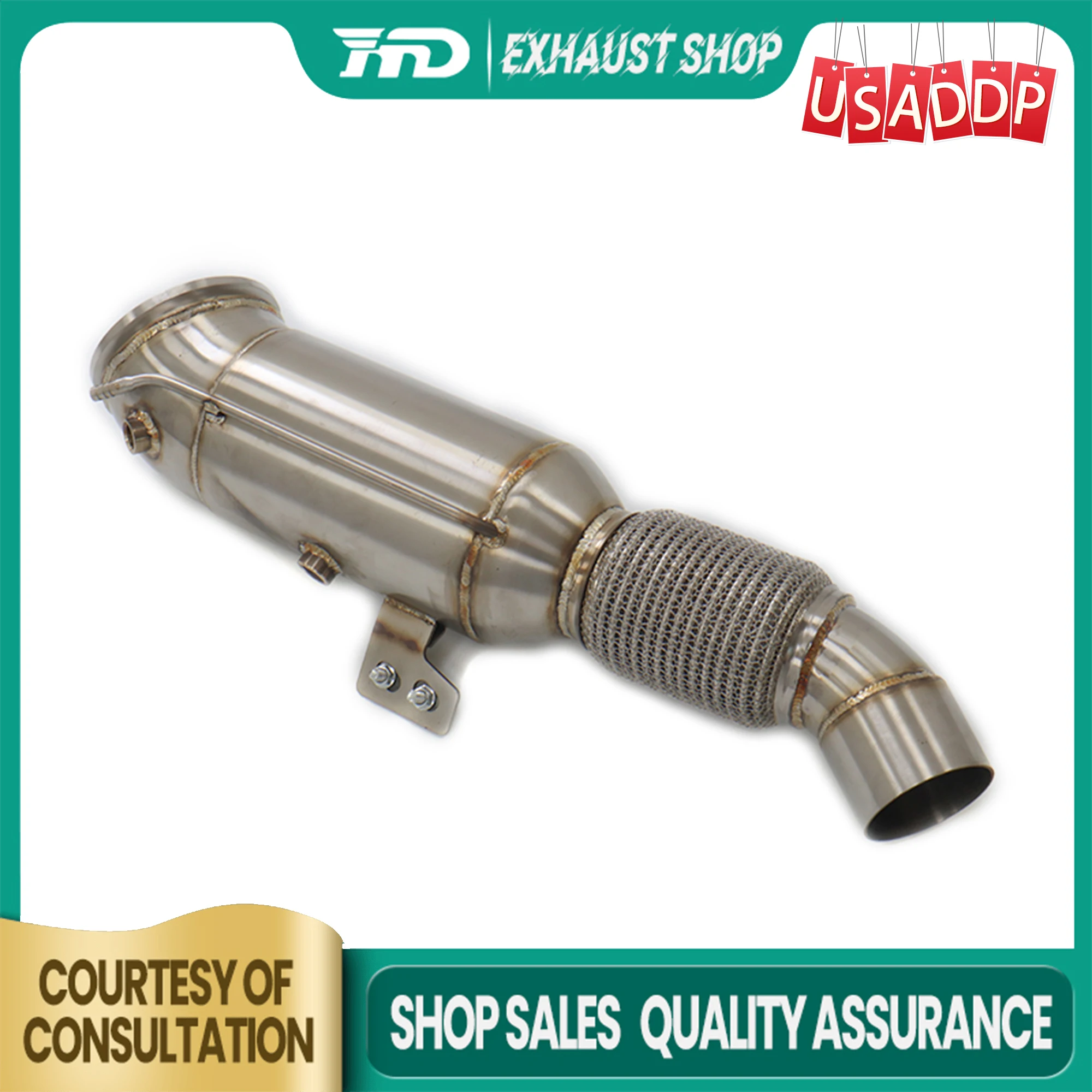 

HMD Exhaust Downpipe for BMW B58 with OPF SS304 1:1 precision installation without cat NO heat shield High Quality ﻿