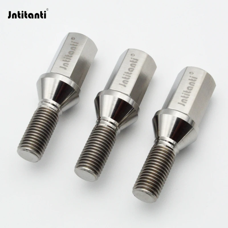 Jntitanti Gr5 titanium wheel bolt lug screw M14x1.5x28-38mm Long head Extended hexagon head bolt