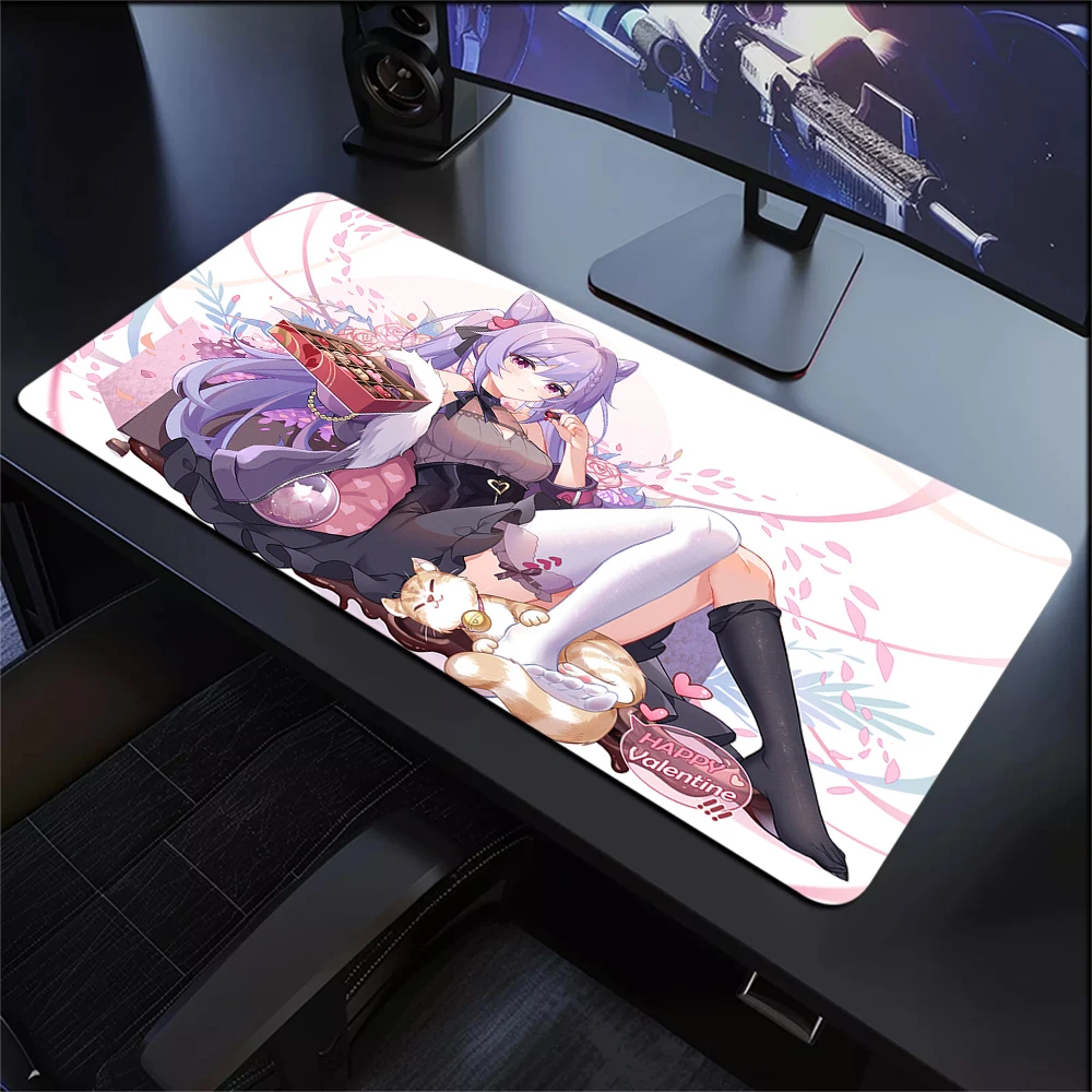 Large Mouse Pad XXL Genshin Impact Kamisato Ayaka Mousepad Gamer Keyboard Desk Mat Anime Computer Mouse Mat Gaming Accessories