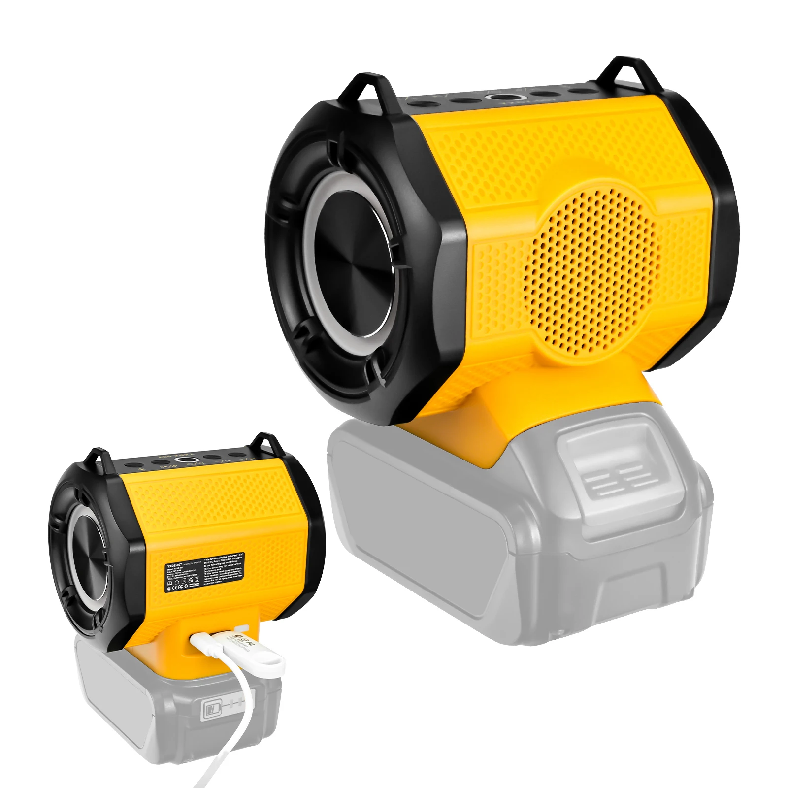 

Portable Speaker Bluetooth-Compatible Wireless Speaker with USB/Type-C Charging Player Loudspeaker for Dewalt 20V Battery Pin