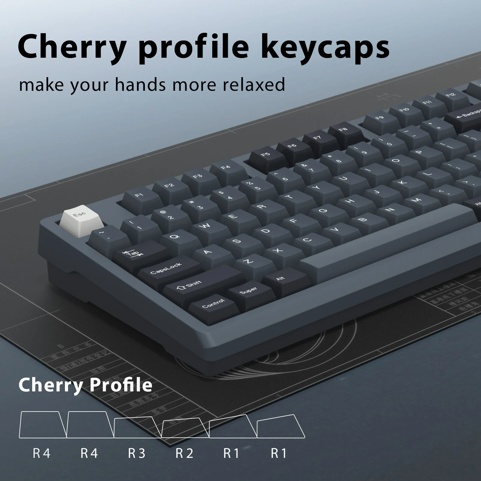 KBDiy GMK Apollo Keycap Cherry Profile Double Shot PBT ISO 7u Keycaps For Mechanical Keyboard Retro Gaming Key Cap 176 Keys/Set