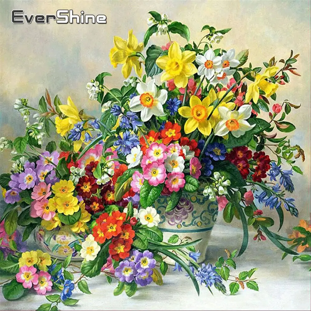 Evershine 5D DIY Blume Diamant Malerei Vase Muster Für Erwachsene Anfänger Stickerei Neue Ankunft Wand Dekor