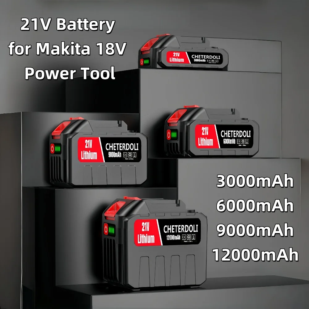 Lithium-Akku 21 V 9,0 Ah für Makita 18 V Akku Elektrowerkzeuge Li-Ion Ersatz LXT BL1850 BL1840 für 18 V Schraubendreher mit BMS