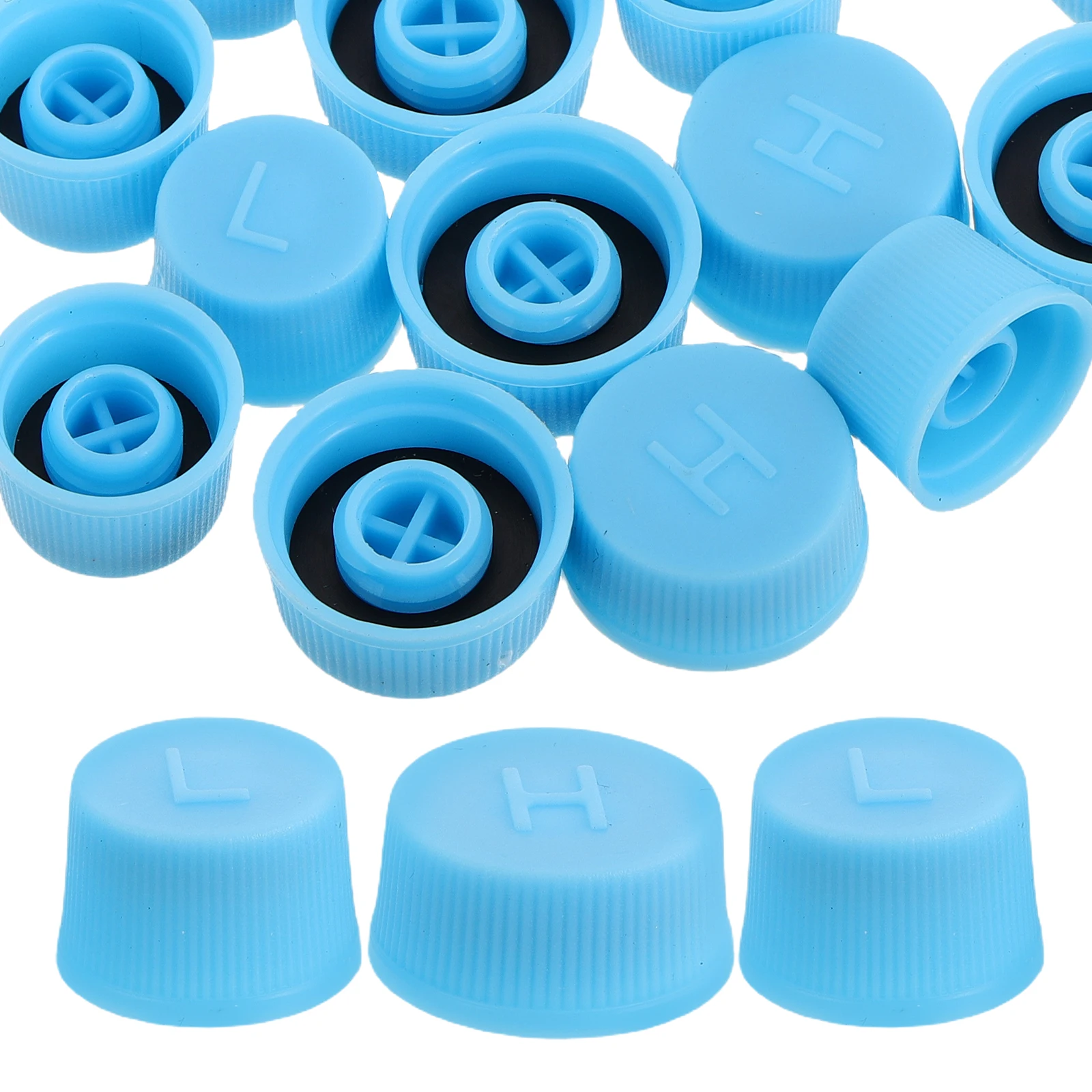 

20pcs Conditioning Dust Cap Durable Repair High Pressure Valve Cover Tools Valve Cover High Low Pressure Car Pipe