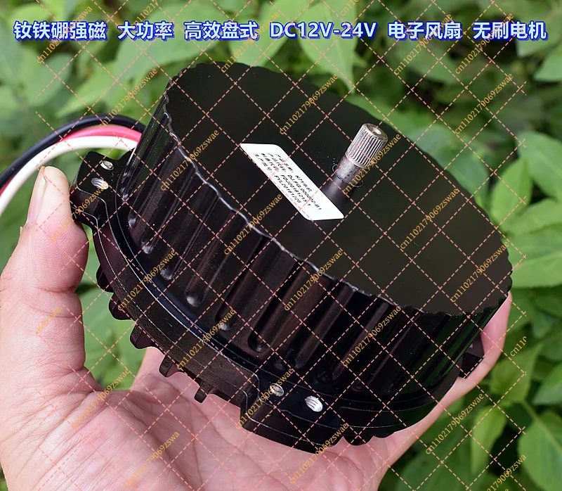 DC 12V-24V 3-Phase Brushless Disc Fan Motor, High-Efficiency NdFeB Magnet BLDC Motor
