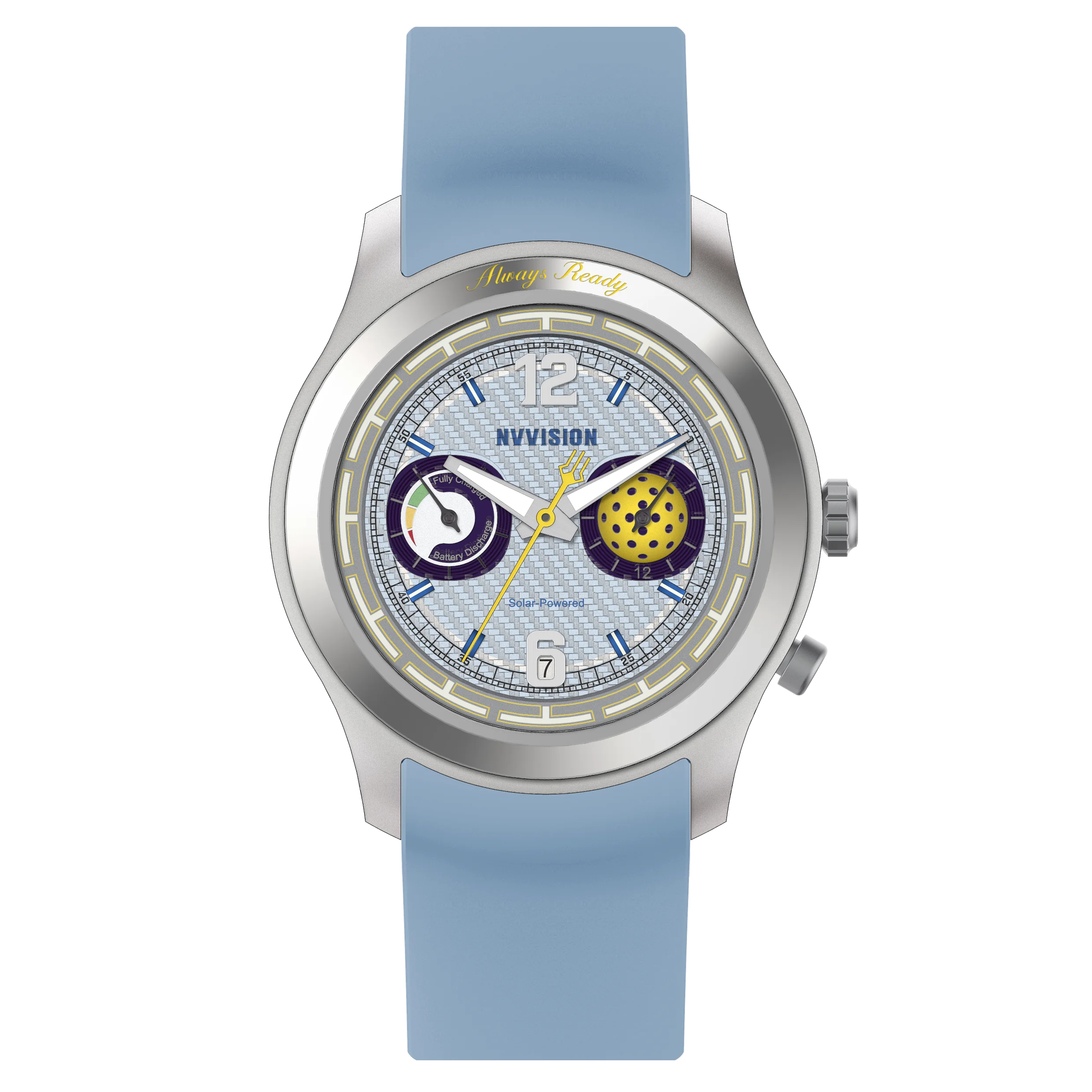 Betterichi Pickball Theme Men and Women Watch Solar Quartz Sapphire Crystal Fluororubber Strap Wristwatch Sport Water Resistant