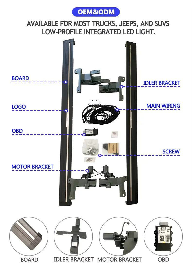Sport Style Power Running Board Pedal For 18-23 Porsche Cayenne Hybrid Everest Aluminum MaterialFor Transit Custom Side Step