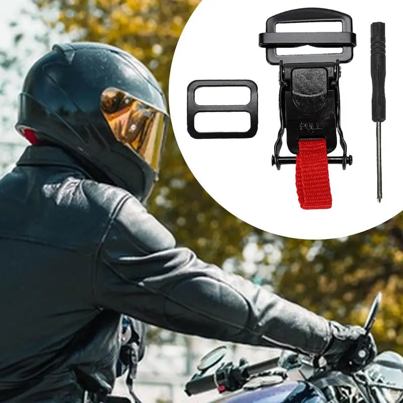 Motorcycle Helmet Speed Clip Chin Strap Black Red Motorcycle Helmet Lock Double D Quick Release Clip Safe Helmets Accessories