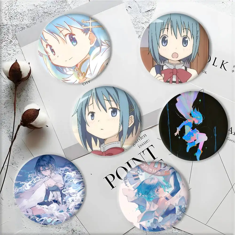 Cartoon Anime P-Puella M-Magi Madoka Magica Miki Sayaka Badge Tinplate DIY Backpack Clothing Accessories Jewelry Pins