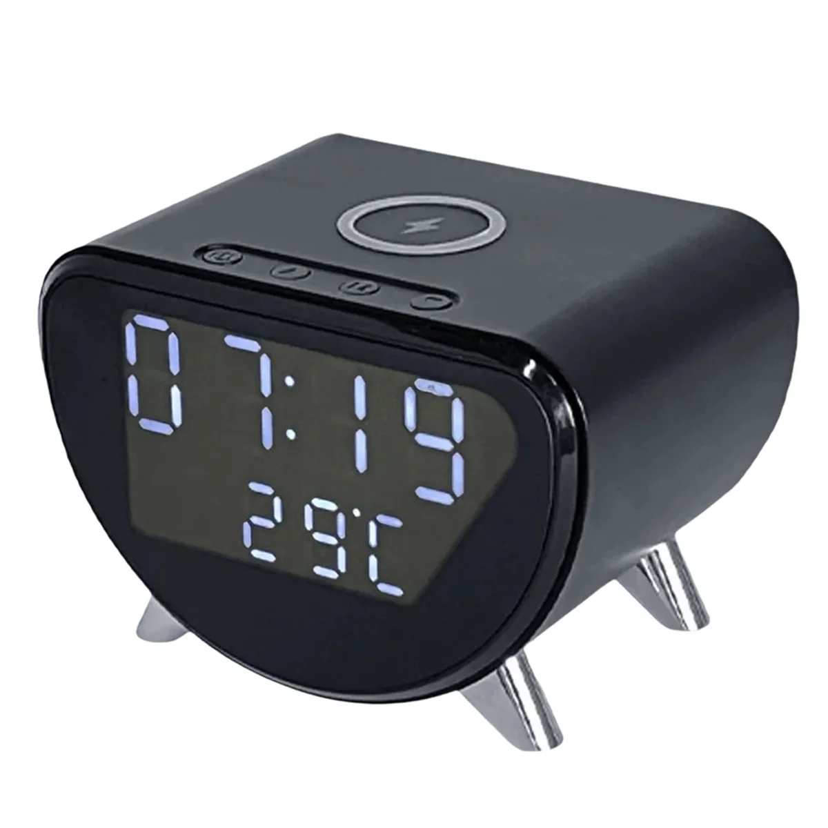 

A23G Multifunctional Alarm Clock Temperature Clock Wireless Charger LED Mobile Phone Three in One Wireless Charger