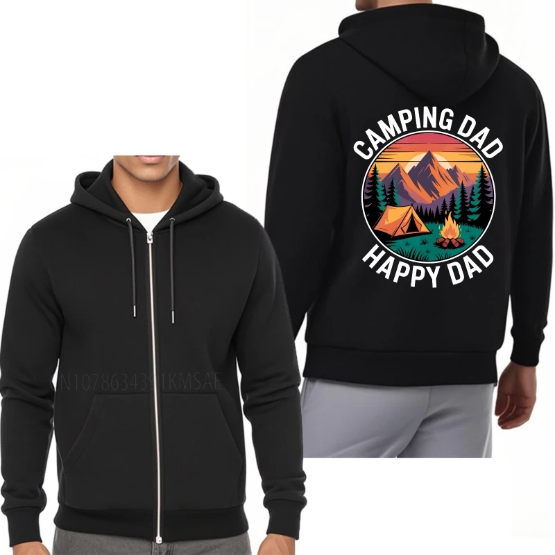 Treino homem outono hoodies acampamento pai feliz pai cena de montanha vintage com capuz pulôver para homem moda primavera