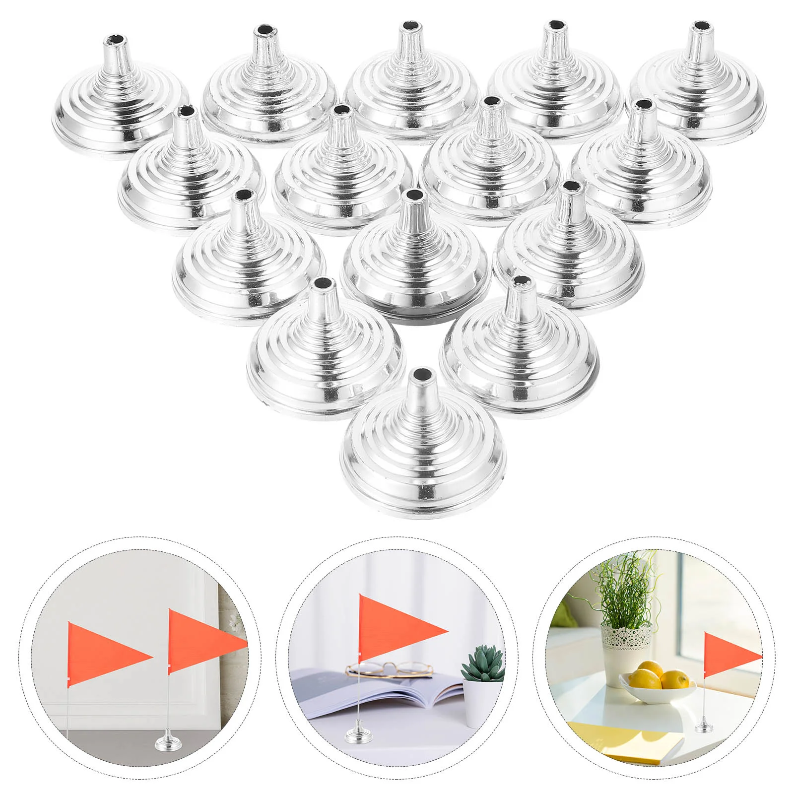 30 Pcs Table Flags with Stands Holders Bases Display Mini For Desk Banner Office