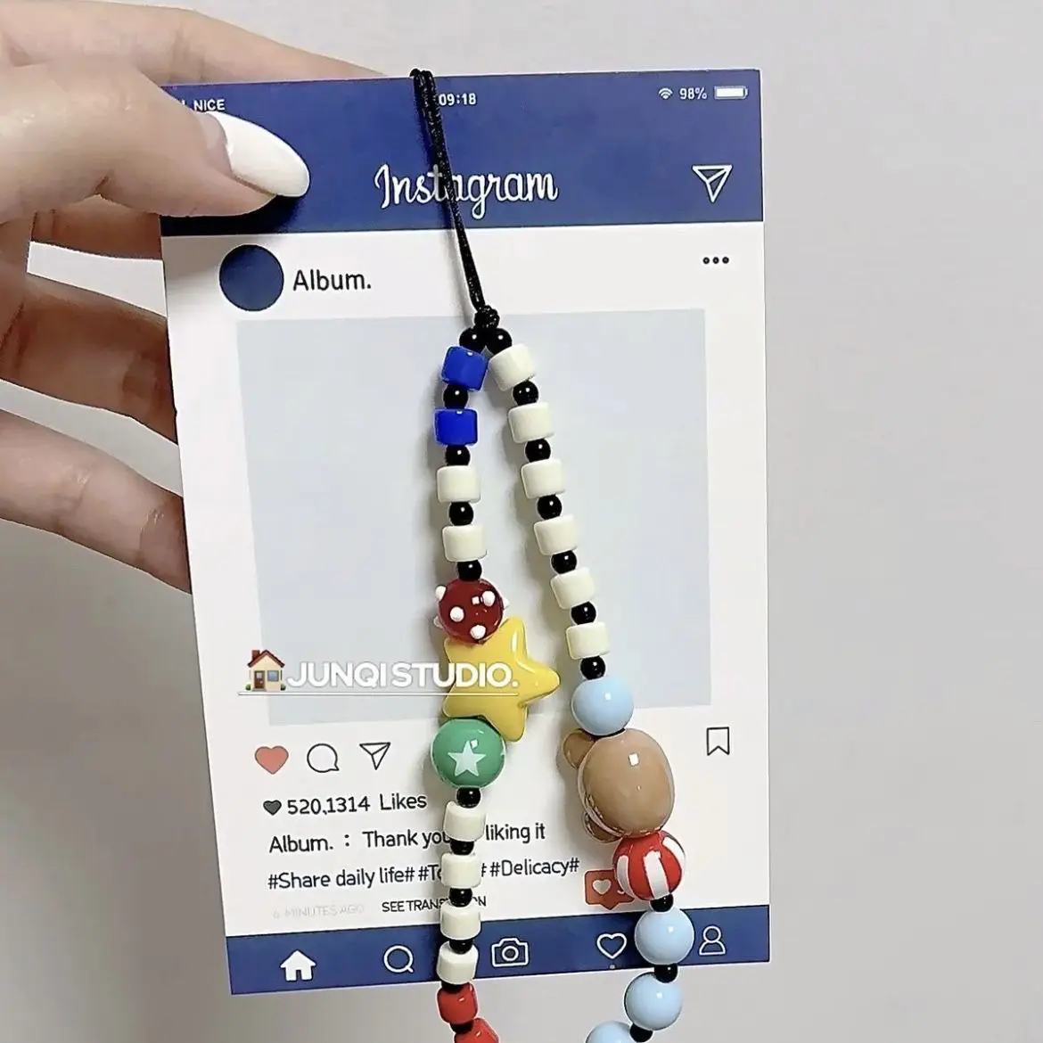 

Коричневая искусственная цепь, цветная цепочка с бусинами для телефона, ремешок на запястье, подвеска для ключей с защитой от потери