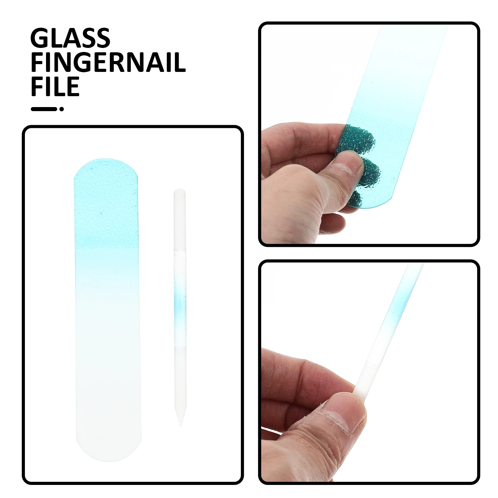 

2Pcs Crystal Nail Files for Natural Nails Fine Grit Glass Fingernail File Reusable Manicure Tools for Home Or Salon Use